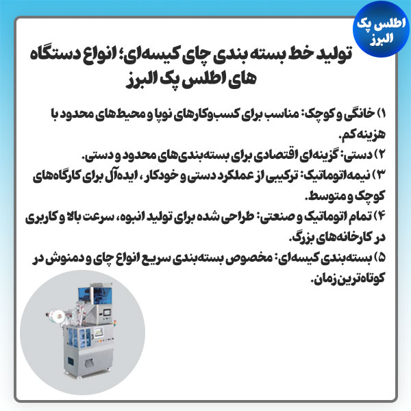 انواع دستگاه بسته بندی چای کیسه ای
          